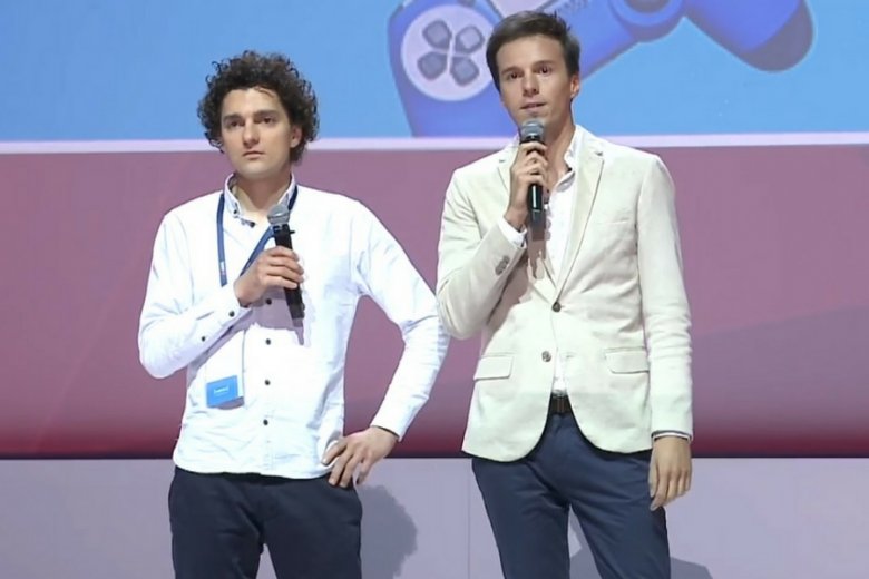 Patryk Kabaj i Konrad Kwiatkowski podczas ABSL Startup Challenge.