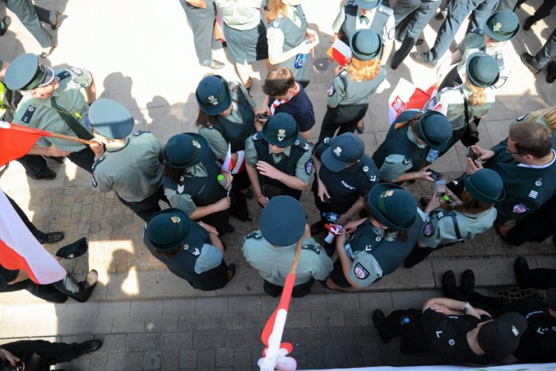 Protest celników przed Pałacem Prezydenckim, 2016 r.