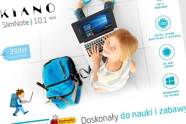 Już za kilka dni w Biedronce wystaruje sprzedaż laptopa Kiano za jedyne 399 złotych