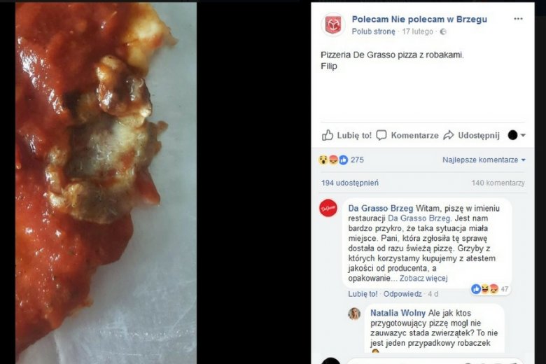 Post, który wywołał takie zamieszanie na profilu Polecam/Nie polecam w Brzegu.